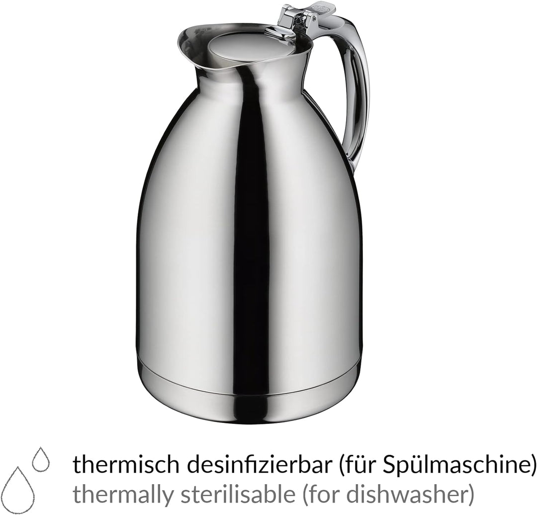 alfi HOTELLO 1,0l, Isolierkanne aus doppelwandigem Edelstahl, hält 4 Stunden warm, 6 Stunden kalt, l