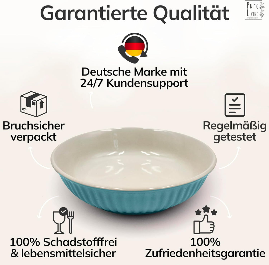 Suppenteller 6er Set Hygge Serie - Premium Steingut, Kratzfest, Für Spülmaschine, Mikrowelle - Styli
