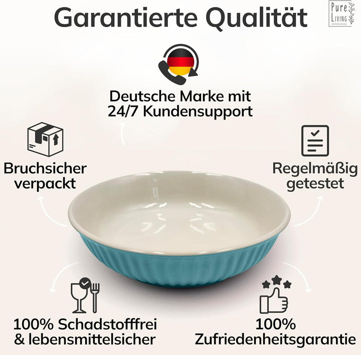 Suppenteller 6er Set Hygge Serie - Premium Steingut, Kratzfest, Für Spülmaschine, Mikrowelle - Styli