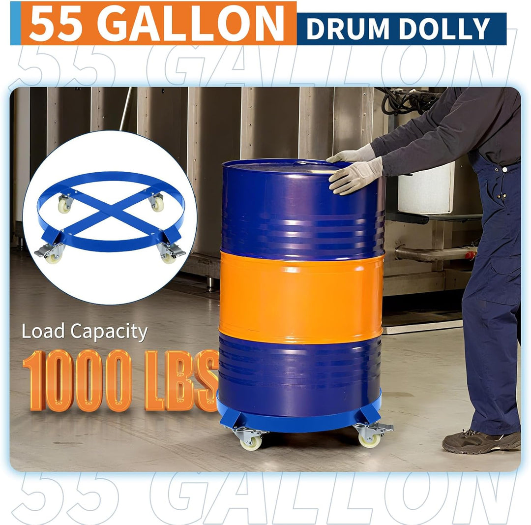 Garvee Fassroller,Rundes Rollbrett Aus Metall ø 64 cm,190L Transportroller Bis 1000 Lbs,Schwerlastro