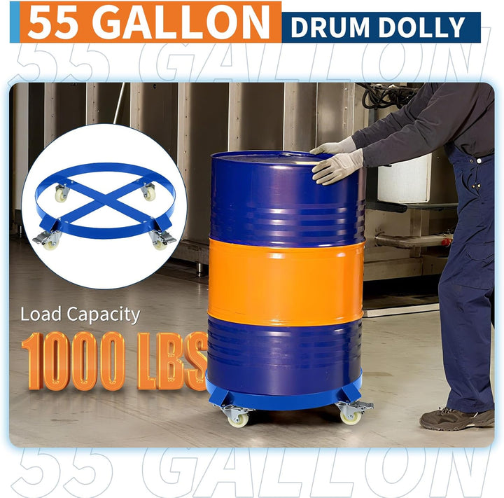 Garvee Fassroller,Rundes Rollbrett Aus Metall ø 64 cm,190L Transportroller Bis 1000 Lbs,Schwerlastro