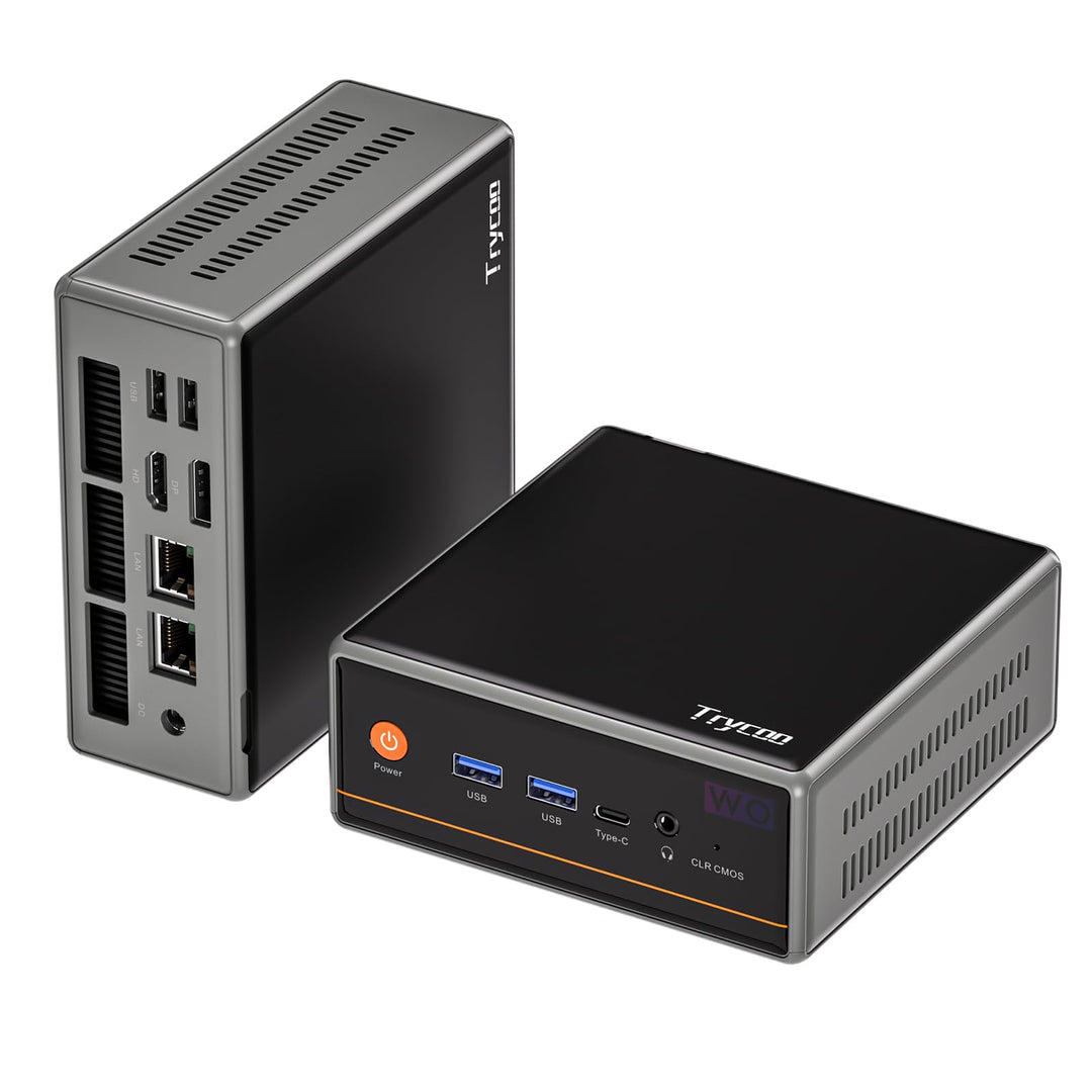 Trycoo Mini PC AMD Ryzen 5 5600H (6C/12T, up to 4.2GHz),16GB DDR4 RAM,512GB SSD,WiFi 6/ BT5.2/ Type-