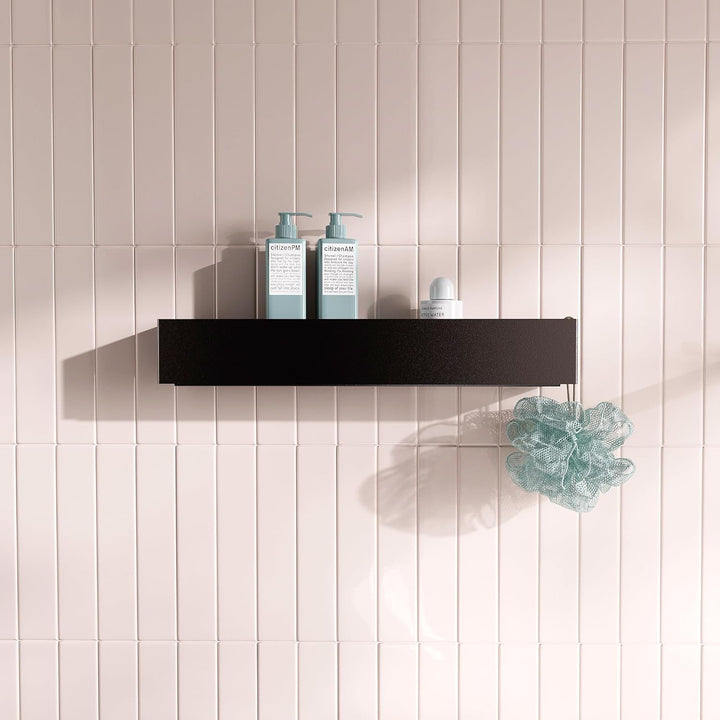 Duschablage Ohne Bohren 50cm Schwarz - Modernes Wandregal für Badezimmer | Bedregal Wand Metall Pulv
