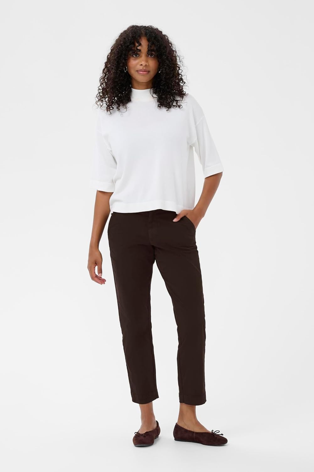 KAFFE Hose KAmette Damen Hose Elegant Elastische Taille Casual Anzughose 36 Black Coffee, 36 Black C