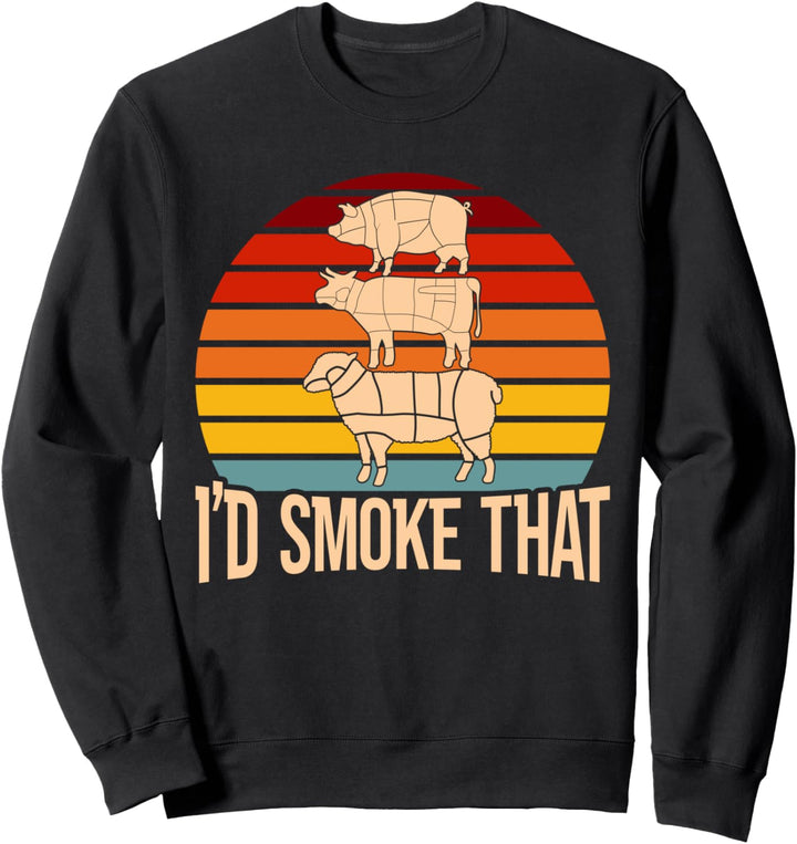 Retro Barbecue Grillmeister BBQ Grillparty Lustiges Grillen Sweatshirt