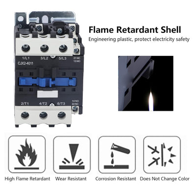 220 V 40 A AC-Spulenschütz Hochempfindliches Leistungsschütz Silberlegierungskontakt CJX2-4011 ABS-K