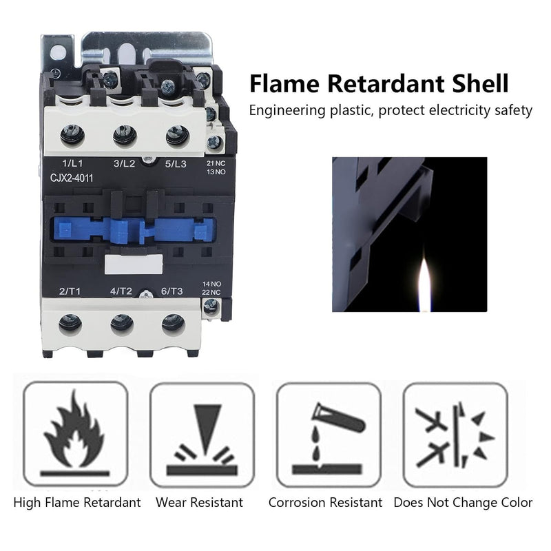 220 V 40 A AC-Spulenschütz Hochempfindliches Leistungsschütz Silberlegierungskontakt CJX2-4011 ABS-K