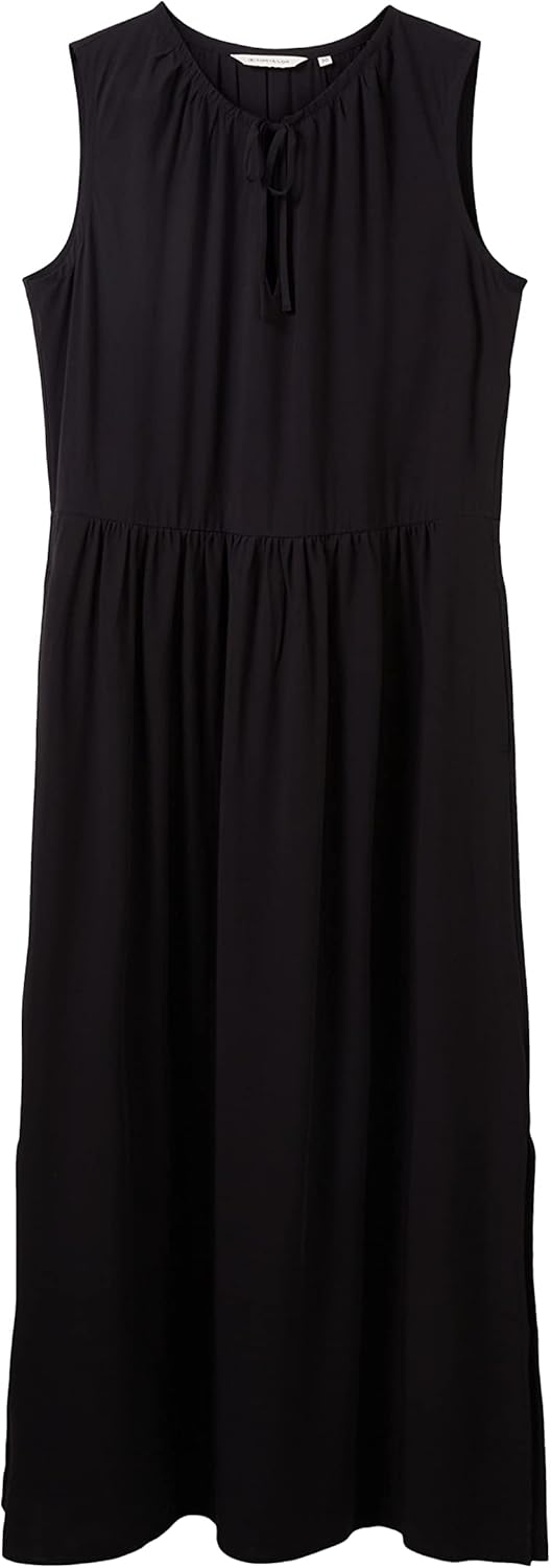 TOM TAILOR Damen Maxi Kleid ohne Arm 40 14482 - Deep Black, 40 14482 - Deep Black