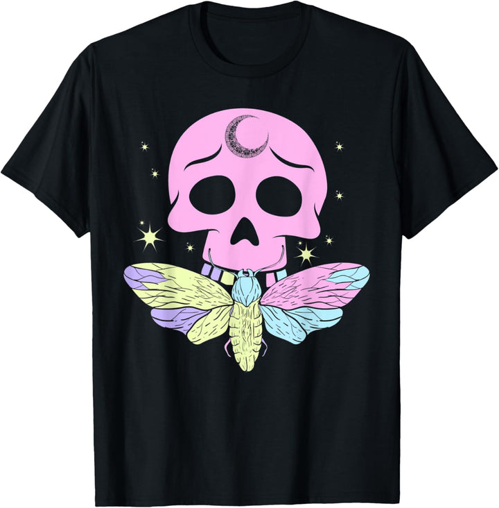 Totenkopf Okkult Motte Wicca Insekt Hexerei Pastel Goth T-Shirt