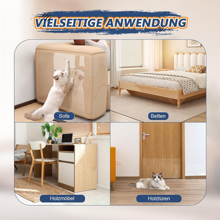 30 Stück Kratzfolie Katzen Selbstklebend, Transparent Kratzschutz Sofa Katze Kratzschutzfolie Kratzs