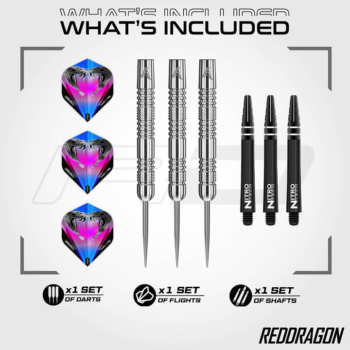 RED DRAGON Peter Wright Snakebite Euro 11: 20g oder 24g Tungsten Darts mit Flights und Schäfte 20.0