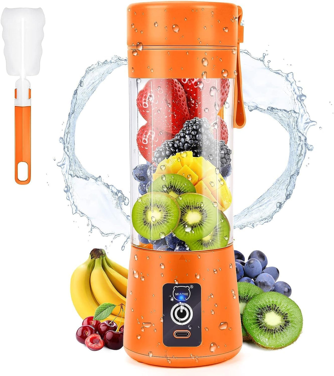 Miaoke tragbarer Mixer, persönlicher Mini-Saftmixer mit sechs Klingen in 3D, über USB aufladbar, Ent