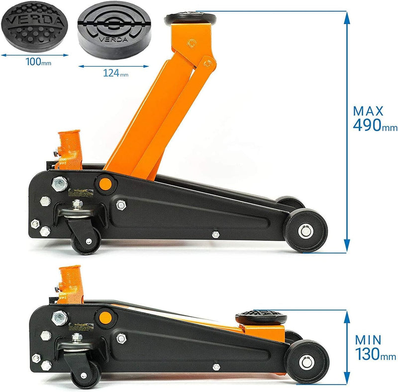 Wagenheber 3T+ 2X Gummi Rangierwagenheber Heber Ständer Unterstellbock Modellwahl (Wagenheber 3T), W