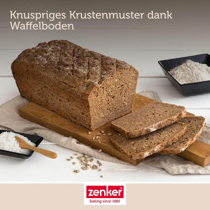 Zenker Brotbackform 2er Set - Schwarze Stahlblech Brotbackform Oval und Rechteckig, Für knuspriges B