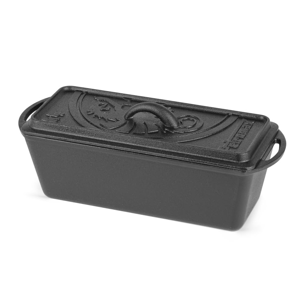 Petromax Gusseisen Kastenform ideal für Outdoor-Abenteuer, Deckel als Pfanne nutzbar 2,4 l Fassungsv