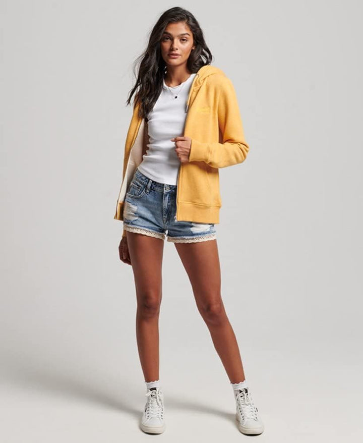 Superdry Damen Sudadera Con Cremallera Kapuzenpullover 38 Gelb