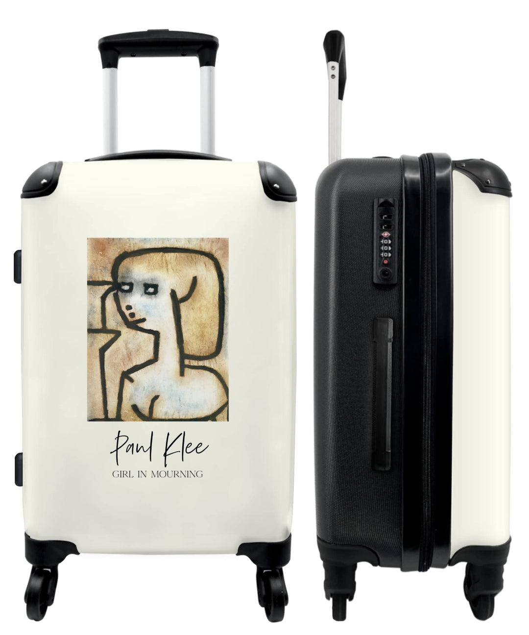 Koffer gross Trolley Rollkoffer Reisekoffer mit 4 Rollen Fotokoffer - Kunst - Paul Klee - Abstrakt -
