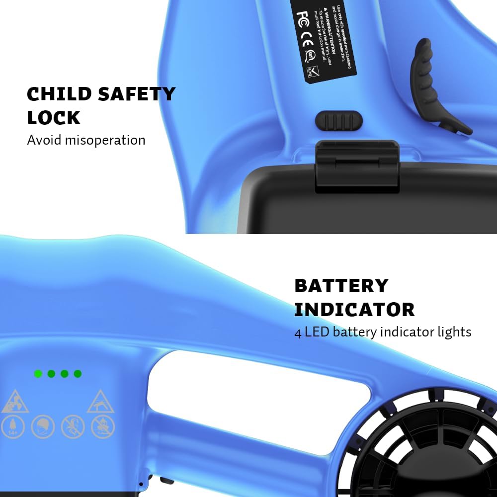 Asiwo Unterwasserscooter Tauchscooter mit Action Kamera Halterung, Seascooter mit Doppelmotor für Ta