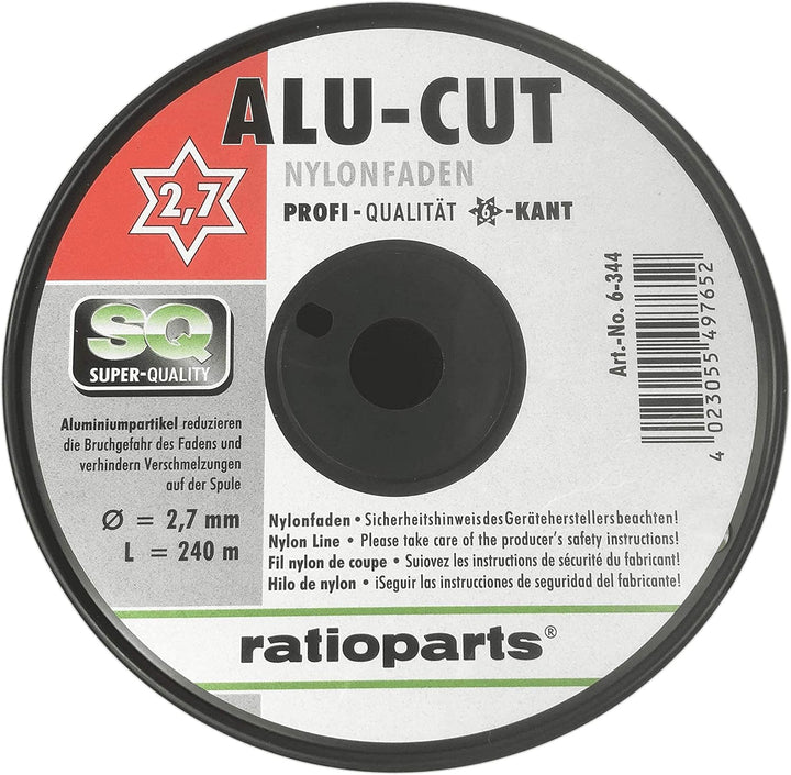 Mähfaden ALUCUT 2,7mm 240m Trimmerfaden rund Nylonfaden