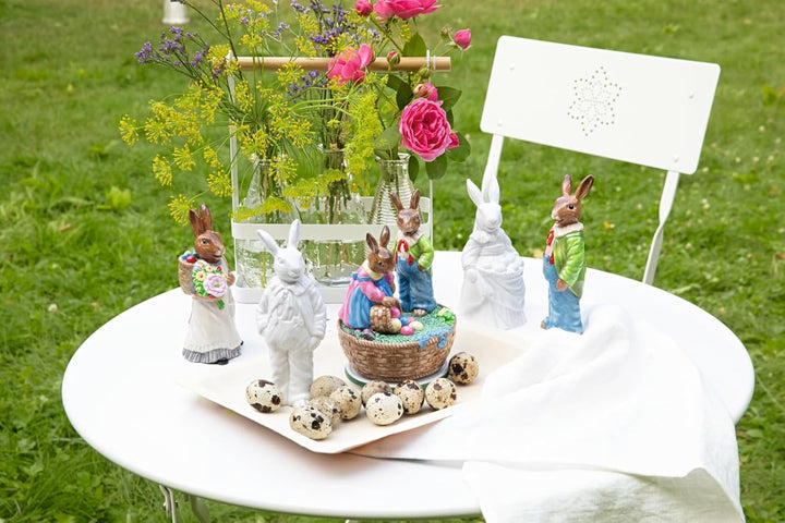 Hutschenreuther Hasenfiguren Weiss Hasenfrau mit Eiern