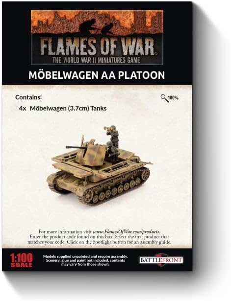 Flames of War: Später Krieg: Deutsch: Mobelwagen 3,7 cm AA Panzer Platton (GBX174)