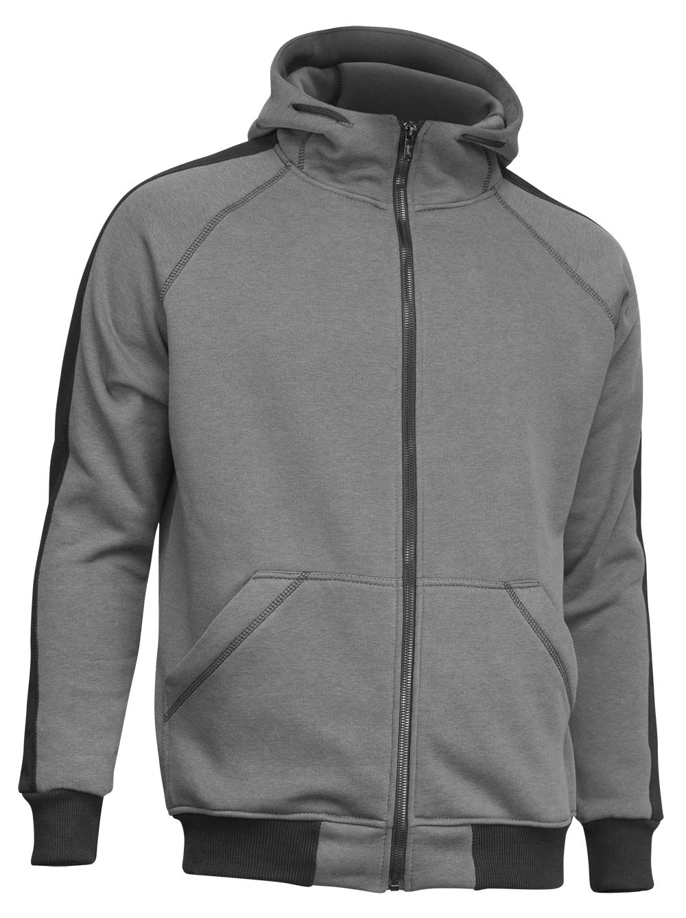 strongAnt Hoodie mit Reissverschluss für Herren warme Fleece Jacke mit Kapuze XS Grau / Schwarz, XS