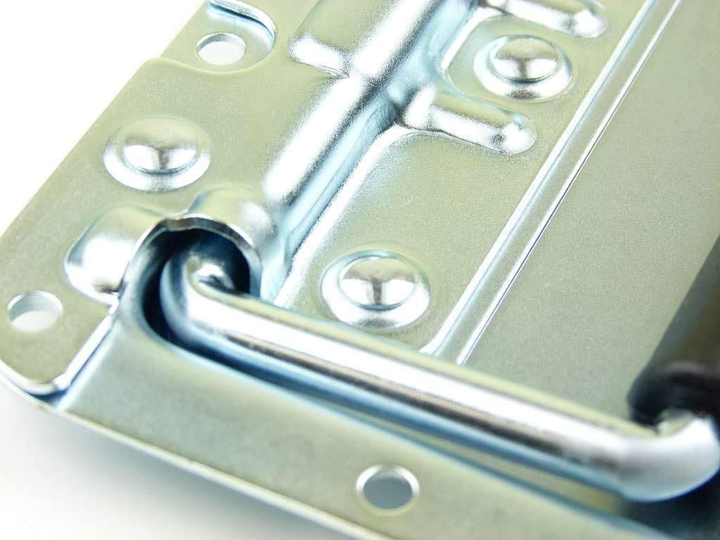 Adam Hall Hardware 34082 M12 AH - 12er Set Klappgriff / Kistengriff gefedert silber in 8 mm Einbausc