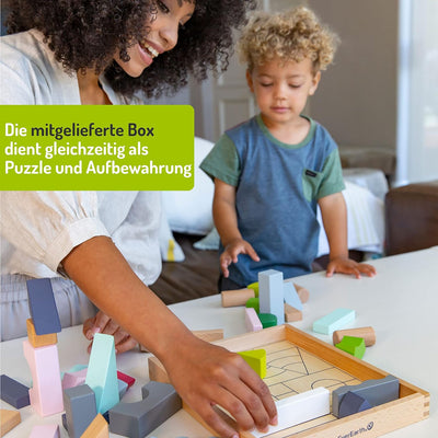 EveEarth Stylische Bauklötze EE33899 für Kinder ab 12 Monaten, Pastell