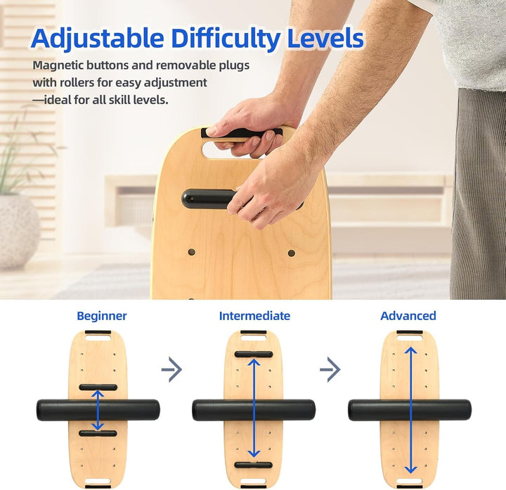 Balance Board Erwachsene Balancierbrett Holz Indoorboard Surf Skateboard Indoor Surfboard Trickboard