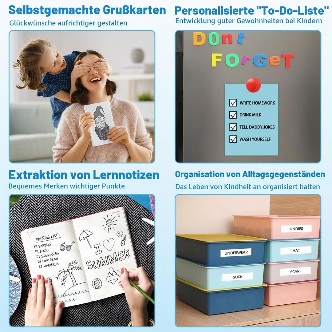 ZAKVOP Mini drucker, Mini drucker für Smartphone, fotodrucker für Smartphone, tragbar Thermal Drucke