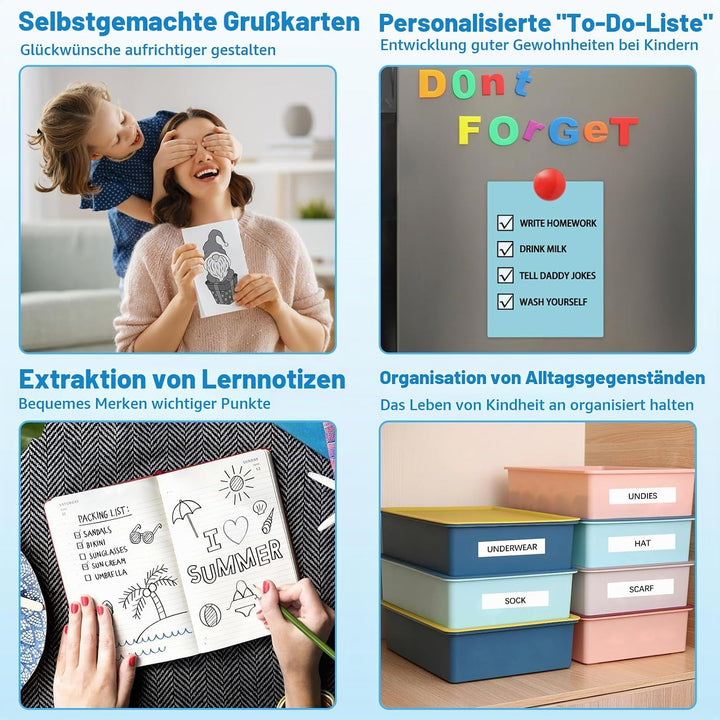 ZAKVOP Mini drucker, Mini drucker für Smartphone, fotodrucker für Smartphone, tragbar Thermal Drucke
