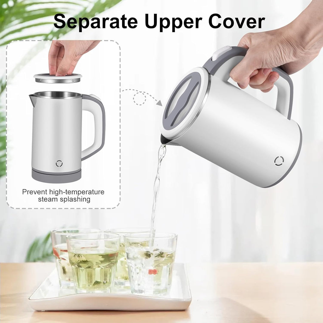 Wasserkocher Klein 800ml, 600W Reisewasserkocher Wasserkocher, Reise Wasserkocher mit 360° Basis | A