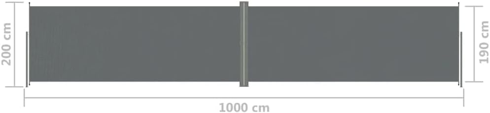 vidaXL Seitenmarkise Ausziehbar Anthrazit 200x1000 cm