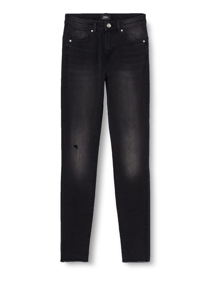 PIECES Damen Onlwauw Mid Power Sk Push Up Gua Ext S / 30L Black Denim, S / 30L Black Denim