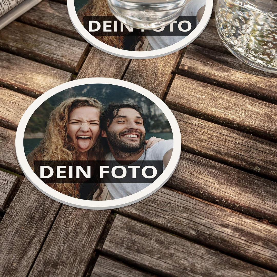PhotoFancy® – Untersetzer mit Foto personalisiert - Personalisierbare Kunststoff Untersetzer Bedruck