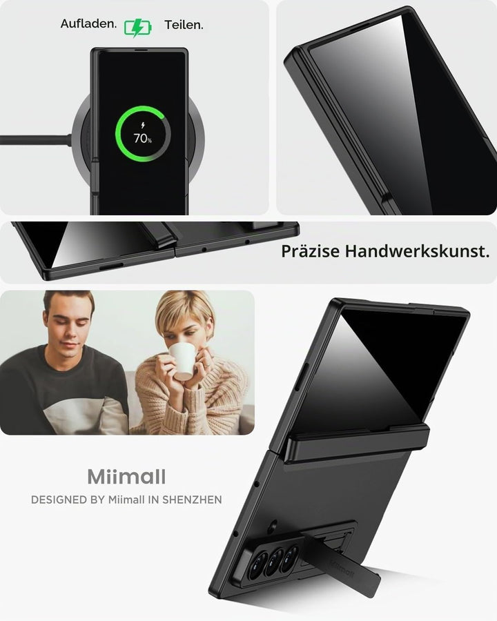Miimall Kompatibel mit Samsung Galaxy Z Fold 7 Hülle mit Displayschutz Anti-SPY, [Magnetischer Schar