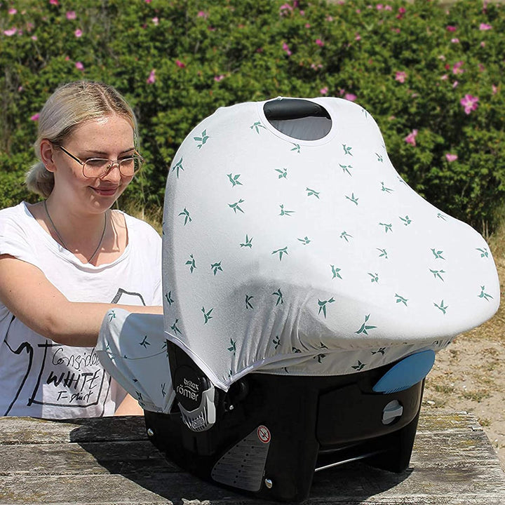 Dooky 126804 Seat Cover Schonbezug Origami swallow Rose für Babyschale Universalgrösse geeignet für