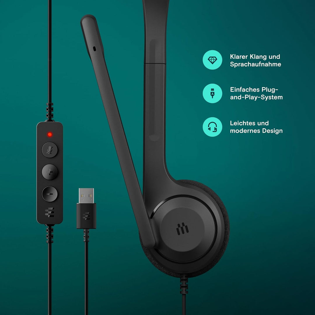 EPOS C1 Professionelles Business-Headset mit USB-A-Schnittstelle, Überlegenes Rauschunterdrückendes