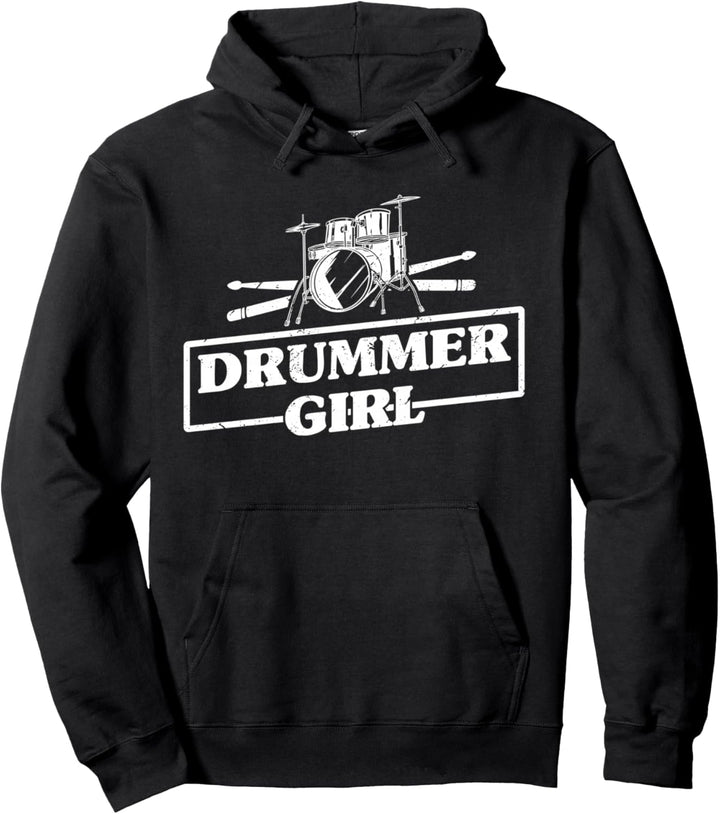Drummer Girl Pullover Hoodie