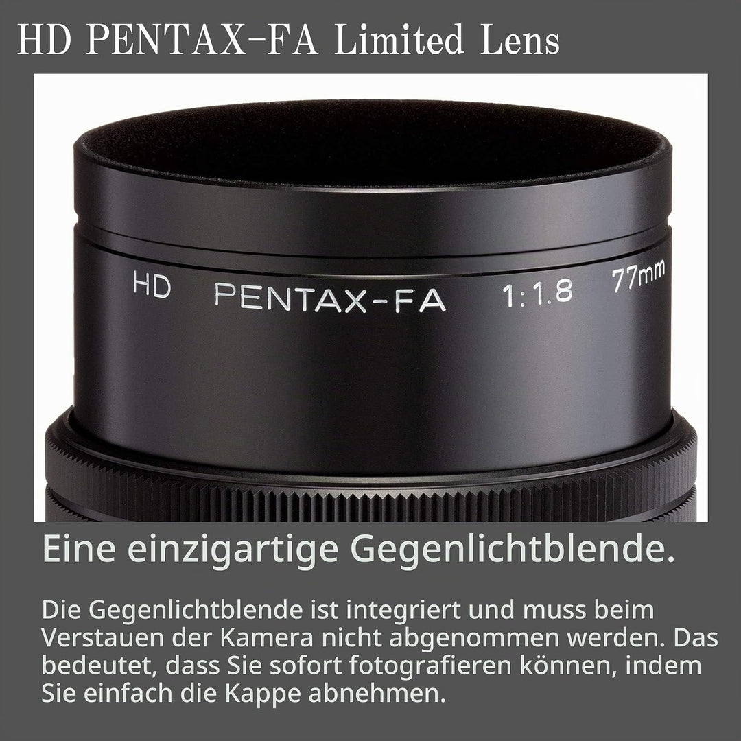 Pentax PENTAX-FA 77mmF1.9 Limited Schwarz Leichte Telebrennweite, z.B. für Porträtaufnahmen mit leis