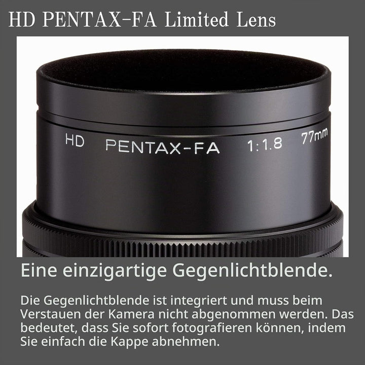 Pentax PENTAX-FA 77mmF1.9 Limited Schwarz Leichte Telebrennweite, z.B. für Porträtaufnahmen mit leis