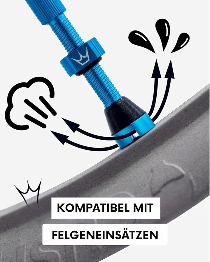 Peaty's XChris King (MK2) schlauchlose Ventile - Fahrradreifenventile 42mm rot, 42mm rot