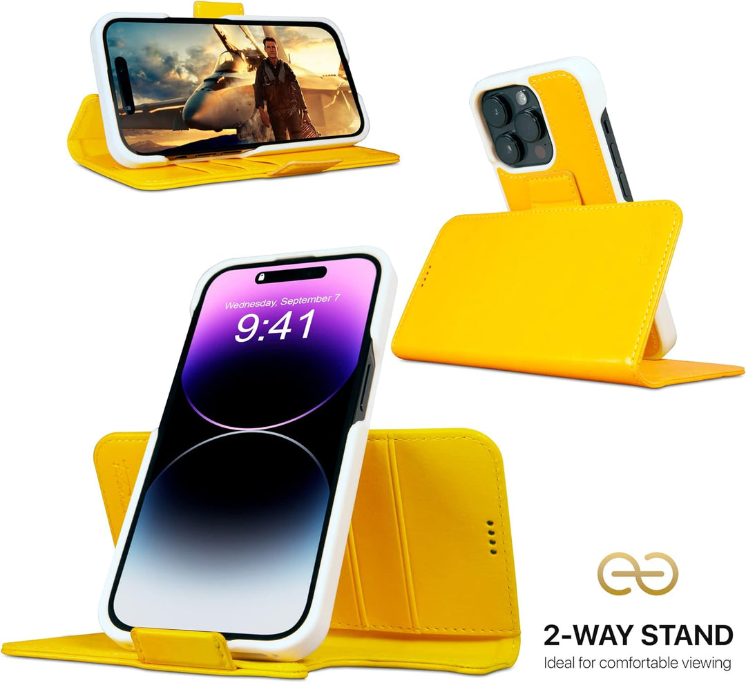 Dreem Fibonacci iPhone 14 Pro Max Brieftaschen-Etui / 2-in-1 stossfestes Etui und abnehmbares Folio