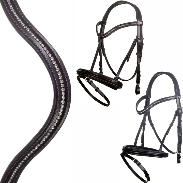 HKM 11477 Trense Malin, Polsterung, ENGL. Reithalfter, Leder, Braun, Pony