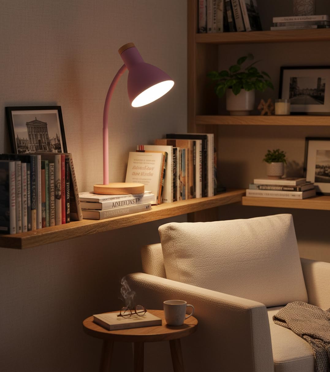 Bel Air Home - Schreibtischlampe ARGOS Serie, Holz, E-27 (GLÜHLAMPE NICHT ENTHALTEN) stilvolle Beleu