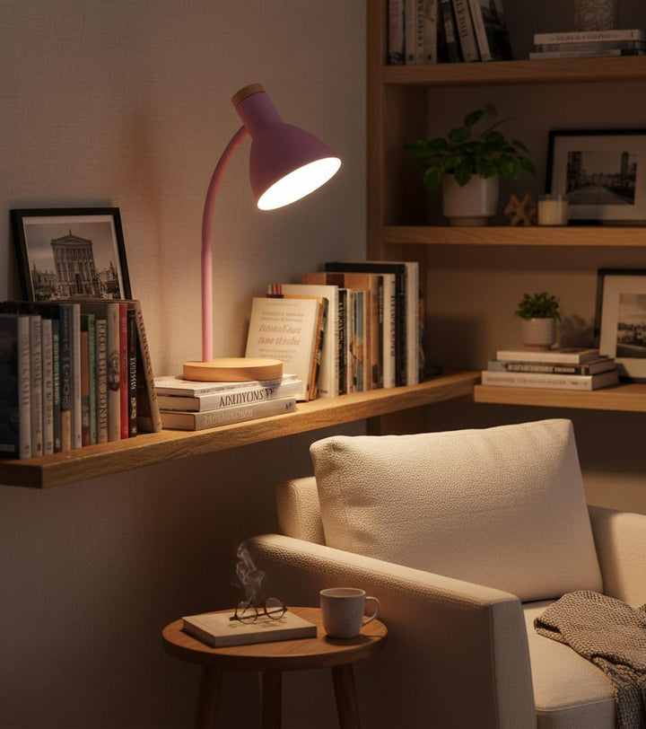 Bel Air Home - Schreibtischlampe ARGOS Serie, Holz, E-27 (GLÜHLAMPE NICHT ENTHALTEN) stilvolle Beleu