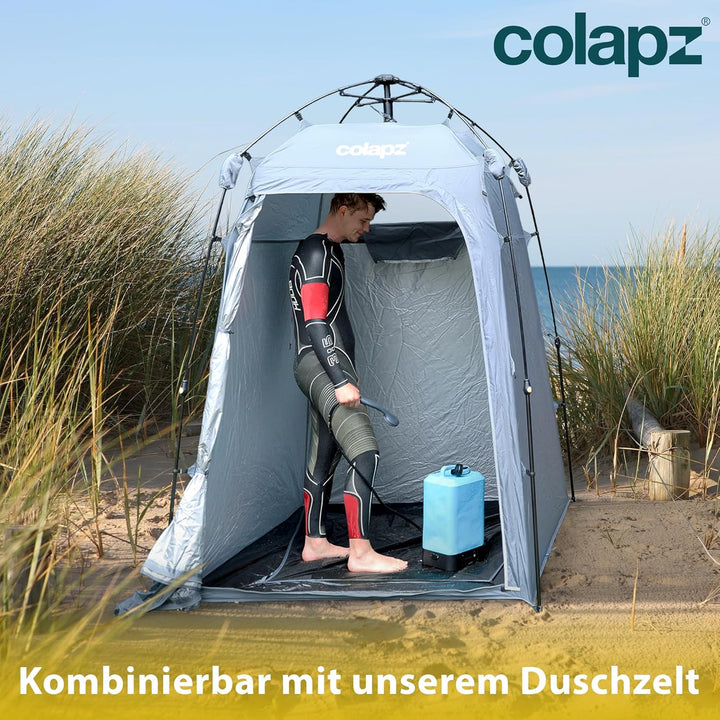 Colapz Tragbare Campingdusche mit Akku & Pumpe – Wiederaufladbare Outdoor Dusche für Camping, Wohnwa