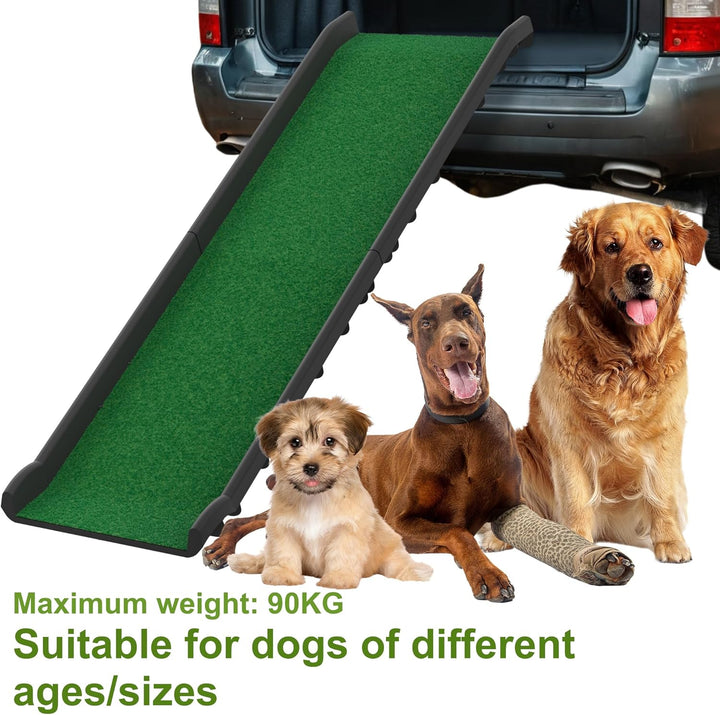 NAIZY Hunderampe 156cm Klappbare Hundetreppe Ramp mit Anti-Rutsch Matten Haustierrampe Kunststoff Ko