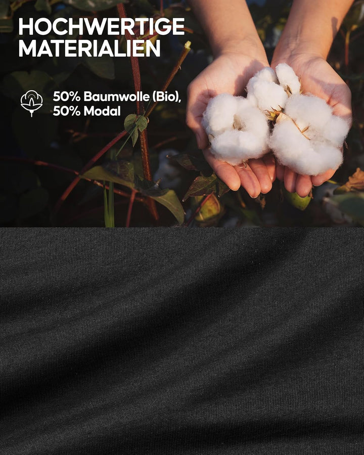 DANISH ENDURANCE Kurzarm Tshirt Damen aus Modal & Bio-Baumwolle, Rundhals- oder V-Ausschnitt, Atmung
