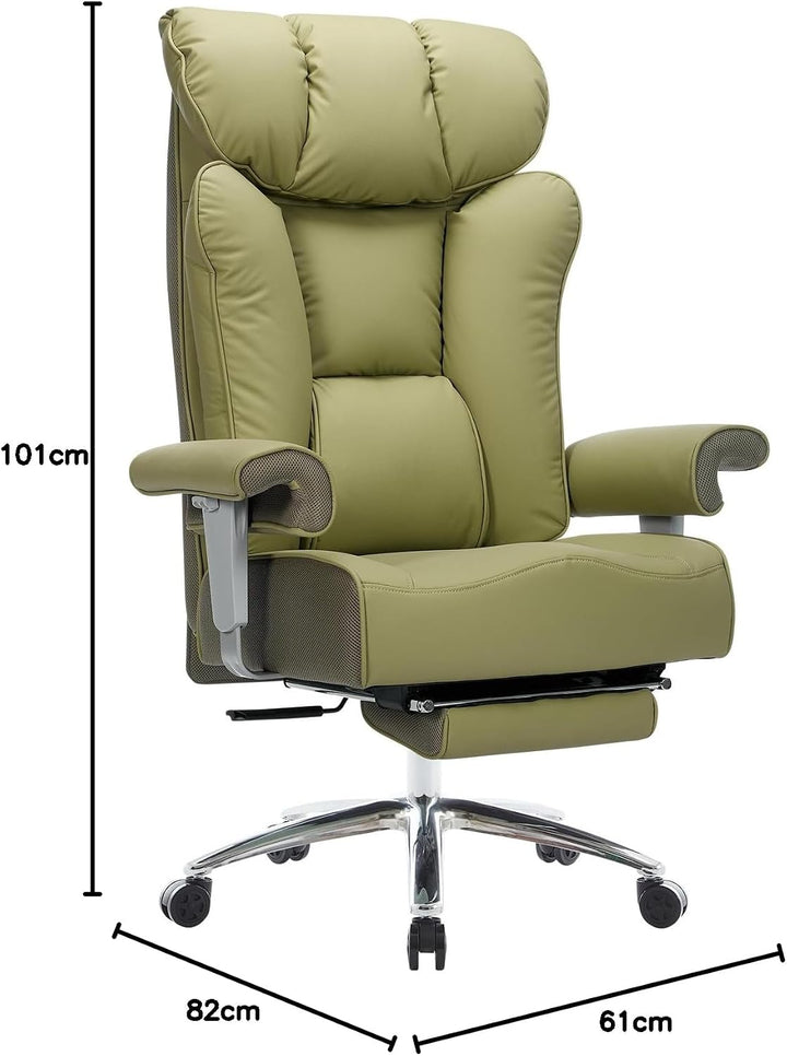 Efomao Bürostuhl, Executivesessel PU-Leder mit Integrierter Lendenwirbelstütze, Ergonomischer Chefse